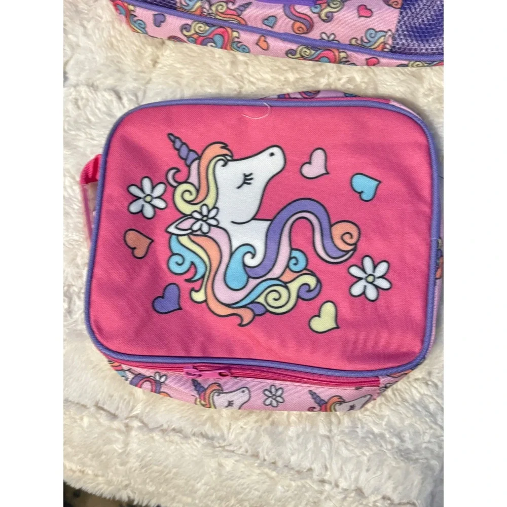 Up We Go Pink Unicorn Backpack and Lunch‎ Bag Set Kids Imagination Education